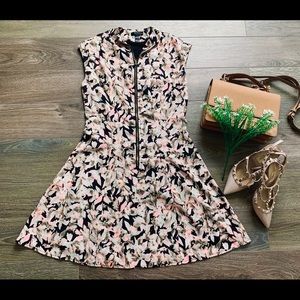 (Size XS) Aqua Front Zip Dress